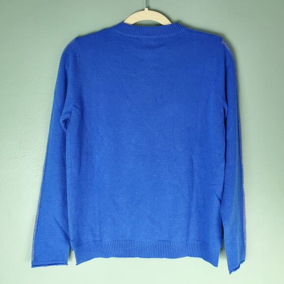 Beyond Fashion Womens Blue Crew Neck Cashmere Pullover LS Sweater Size Large - Picture 2 of 3